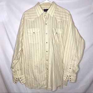 Vintage Panhandle Slim Pear Snap Button Up Size XL